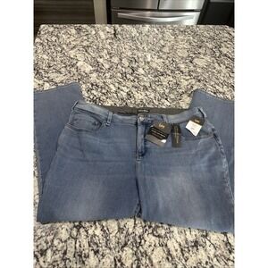 Lee Jeans Womens Size 22 Plus Instantly Slim Relaxed‎ Fit Straight Hi Rise Denim